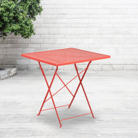 Flash Furniture CO-1-RED-GG 28" Folding Patio Table in Coral